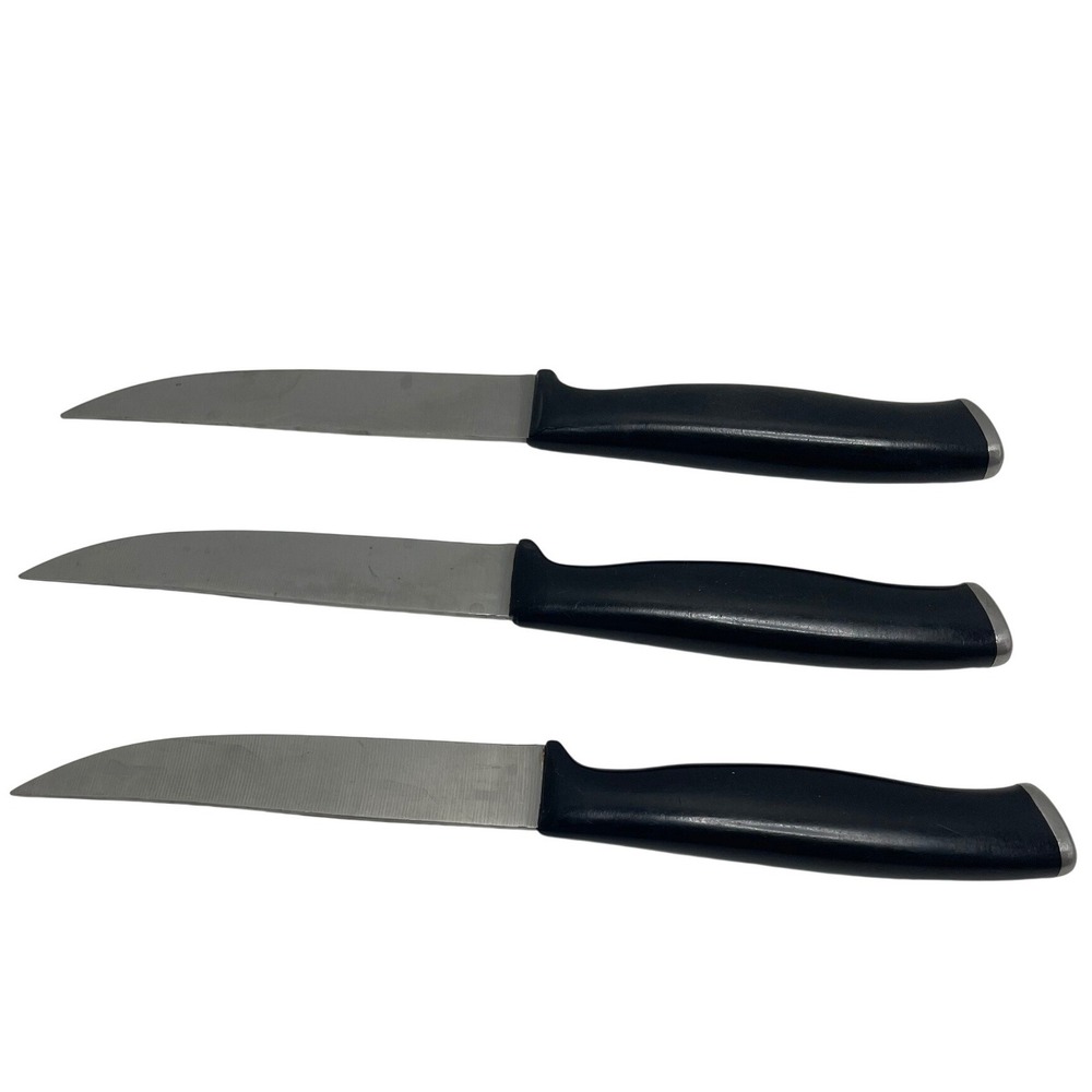 Chicago Cutlery Steak Knife Set 3 Piece Black Handle Stainless Steel Replacement